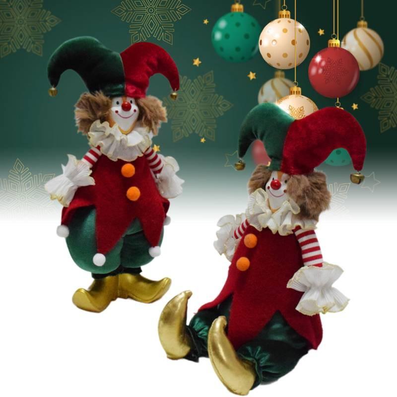 Charming Handmade Clown Figurine For Christmas Decor Plush Material Festive Gift Ideal For Holiday Spirit