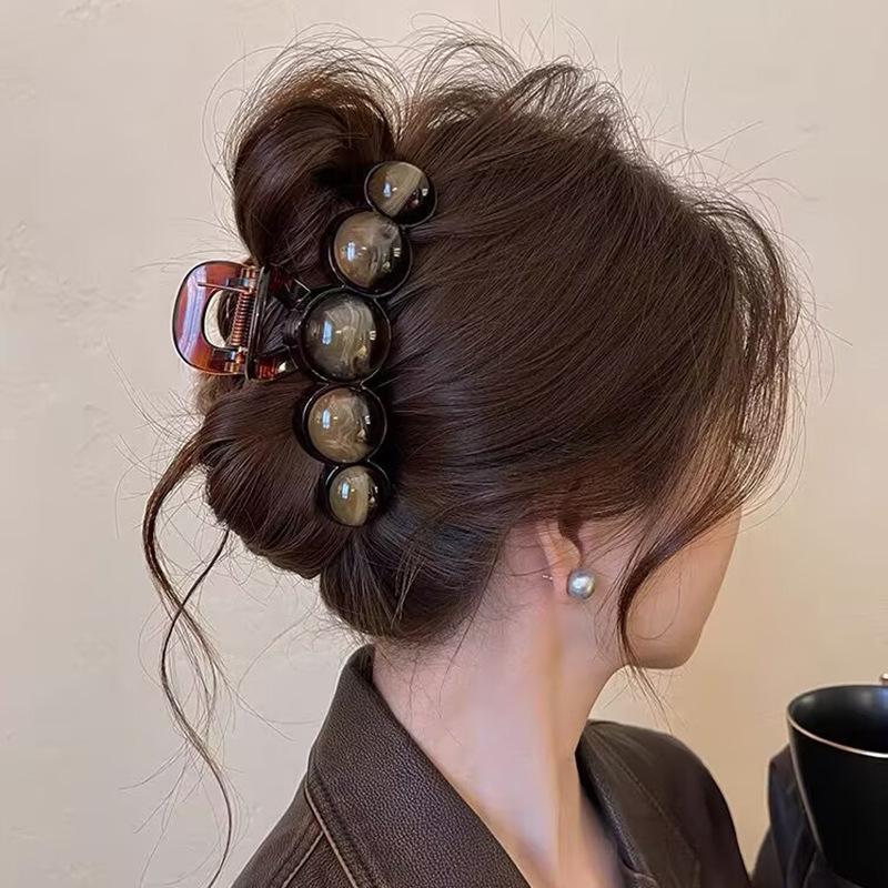 Pinza per Capelli Grande di Alta Gamma con Perline 2026 Nuova Minimalista a Pinza per Donne Parte Posteriore della Testa Capelli Spessi Accessorio per Acconciature
