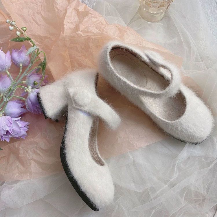 Muffin shoes women's 2025 new Mary Jane thick heel high heel wedding shoes bride wedding bridesmaid shoes