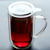 Winter Tea Mug Thermal Glass With Infuser And Steel Strainer