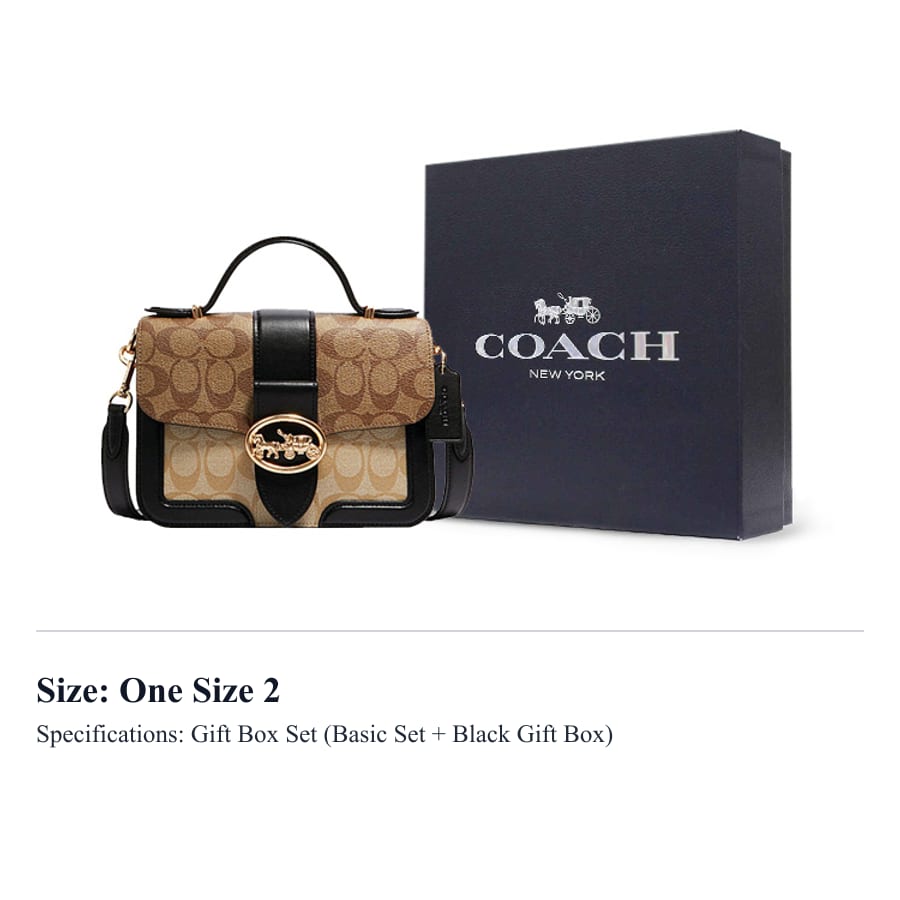 Coach Georgie Leather Handbag, Shoulder Bag, Crossbody Bag Small Women's Black & Brown 6192-IMRKY