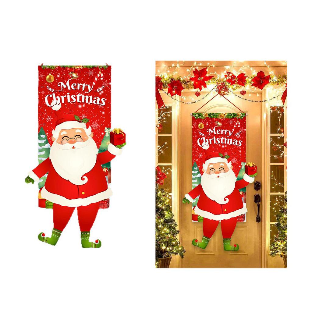 2025 Christmas Hanging Flag Banner Christmas Decorations For Home ,Christmas Door Ornaments Santa Claus Snowman Gifts