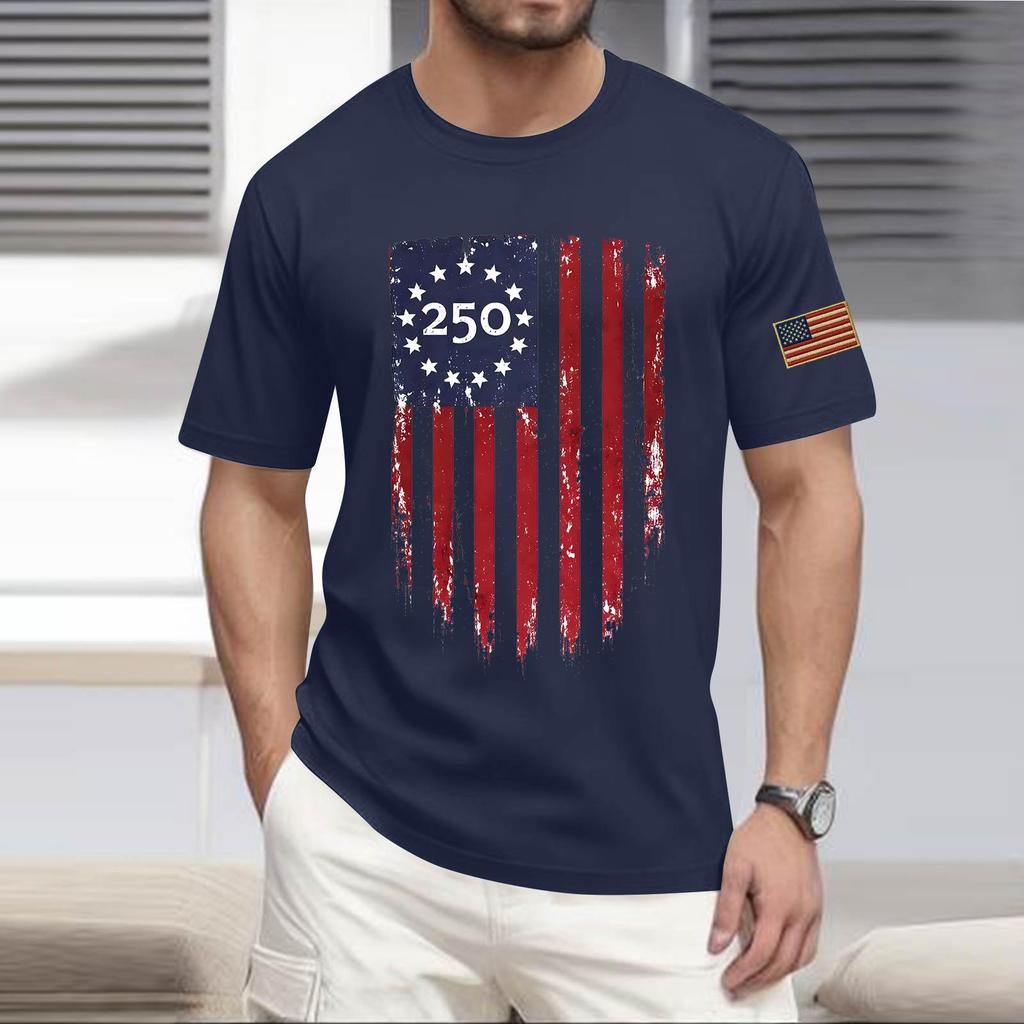 Men's Casual Round Neck Lightweight Short-Sleeve Top