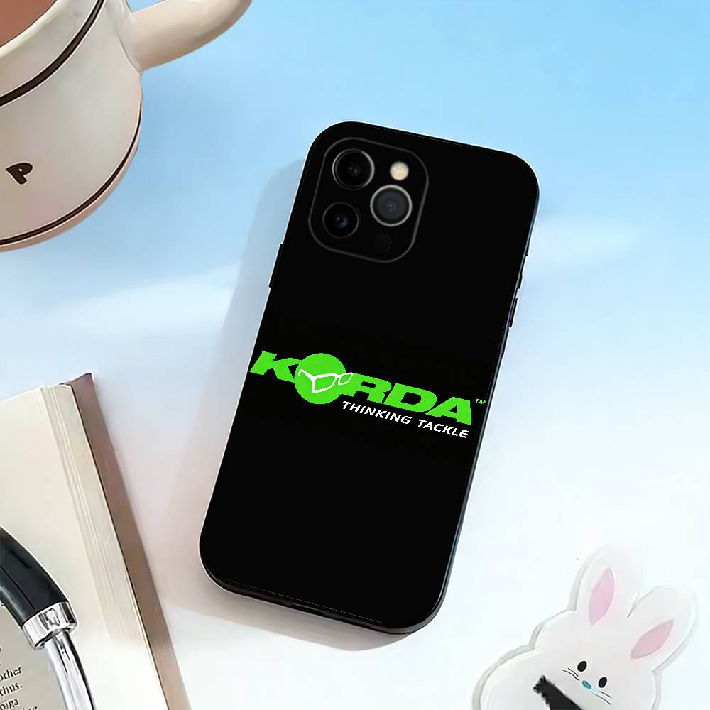 

Korda F-Fishing Tackle Phone Case For iPhone 17, 16,15,14,13,12,11 Plus,Pro Max, Others Soft Black Cover iPhone16se4