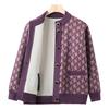 Elderly People with Velvet Cardigan Sweater Female Grandma Thick Coat Mother Top Old Lady Fashionable Clothes