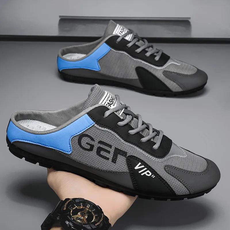Summer 2024 Half Slippers for Men Trendy Men's Flat Bottom Casual Shoes Soft Sole Support Shoes Men's Sneakers Zapatos De Hombre