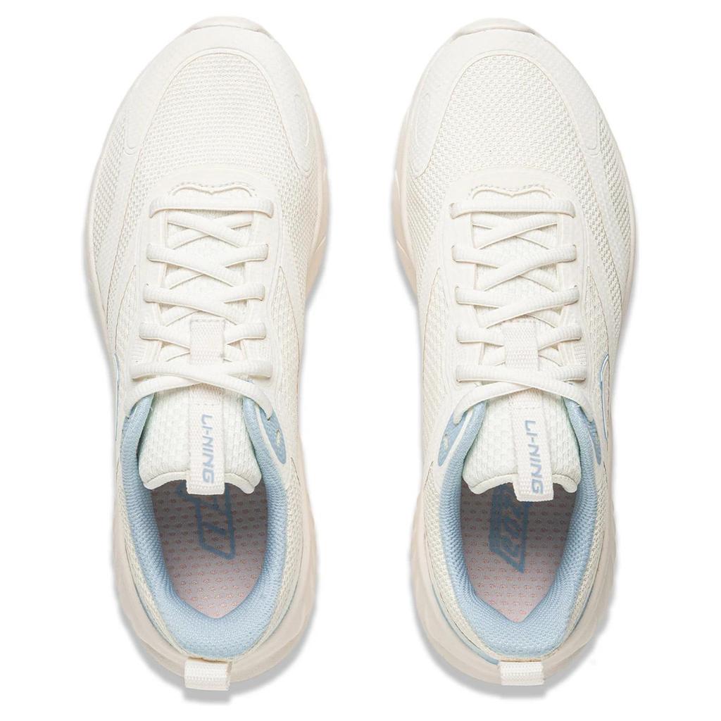 Li Ning Easy Flex Soft Shock Absorption Wear Resistant Breathable Rebound Low Top Running Shoes Women Running Shoes White Blue ARSU094-2