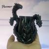 Detailed Relief Ornament Three-Headed Dragon Pen Holder, 3D Printed Fantasy Desk Organizer, Creative Birthday Gifts for Boys Realistic Scale
