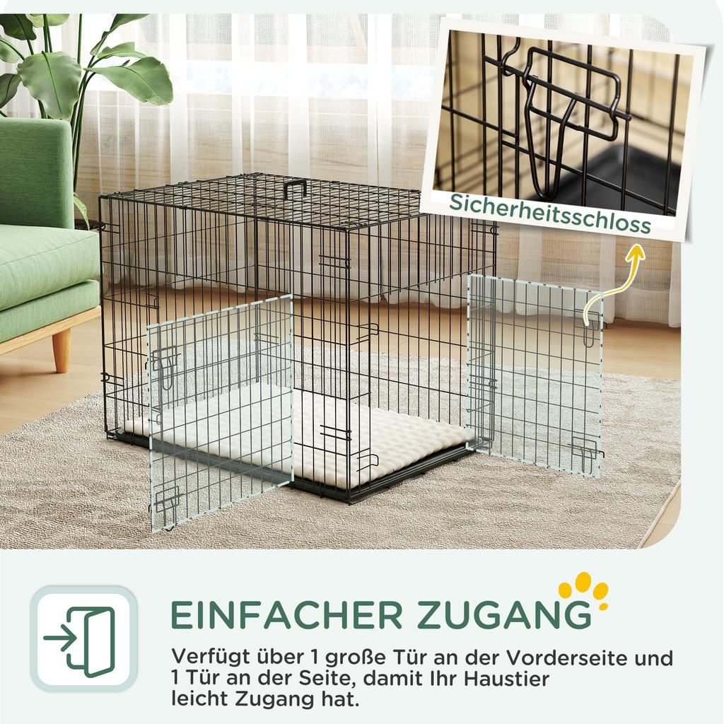 Dog Crate Foldable for Small Dogs 75 x 48.5 x 53 cm Black