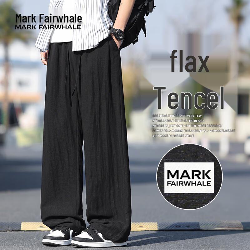 MARK FAIRWHALE Men s Tencel Linen Loose Casual Pants M