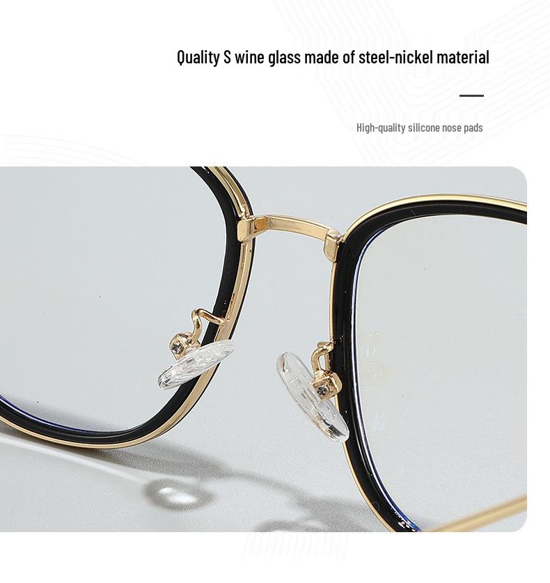 2026 Women's Fashionable Cat Eye Anti-Blue Light Glasses with Versatile Metal Frame and Plano Lenses