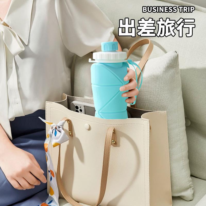 600Ml Silicone For Sports Tumbler Leak Proof Reusable Collapsible Water Bottles Foldable