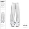 2024 Autumn Women's Off-White American-Style Wide-Leg Cuffed Joggers