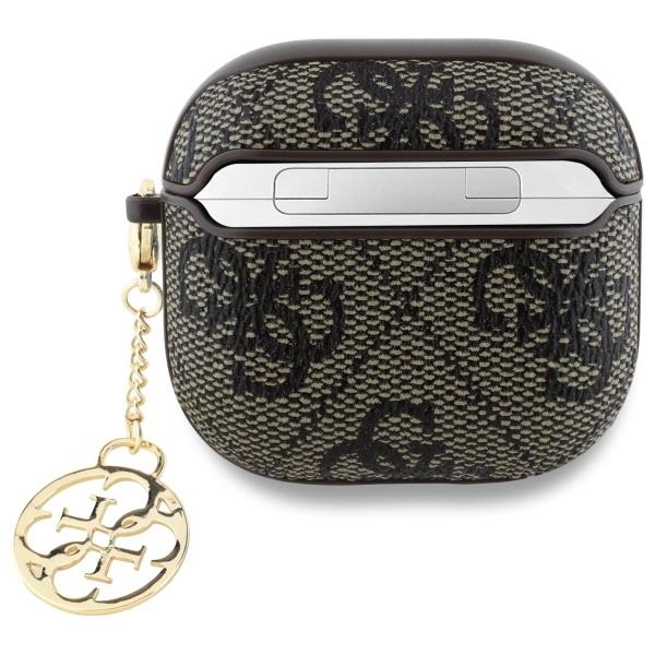 Guess Gua4G4Gsmw Airpods 4 Cover         Brązowy/Brown 4G Charm Collection