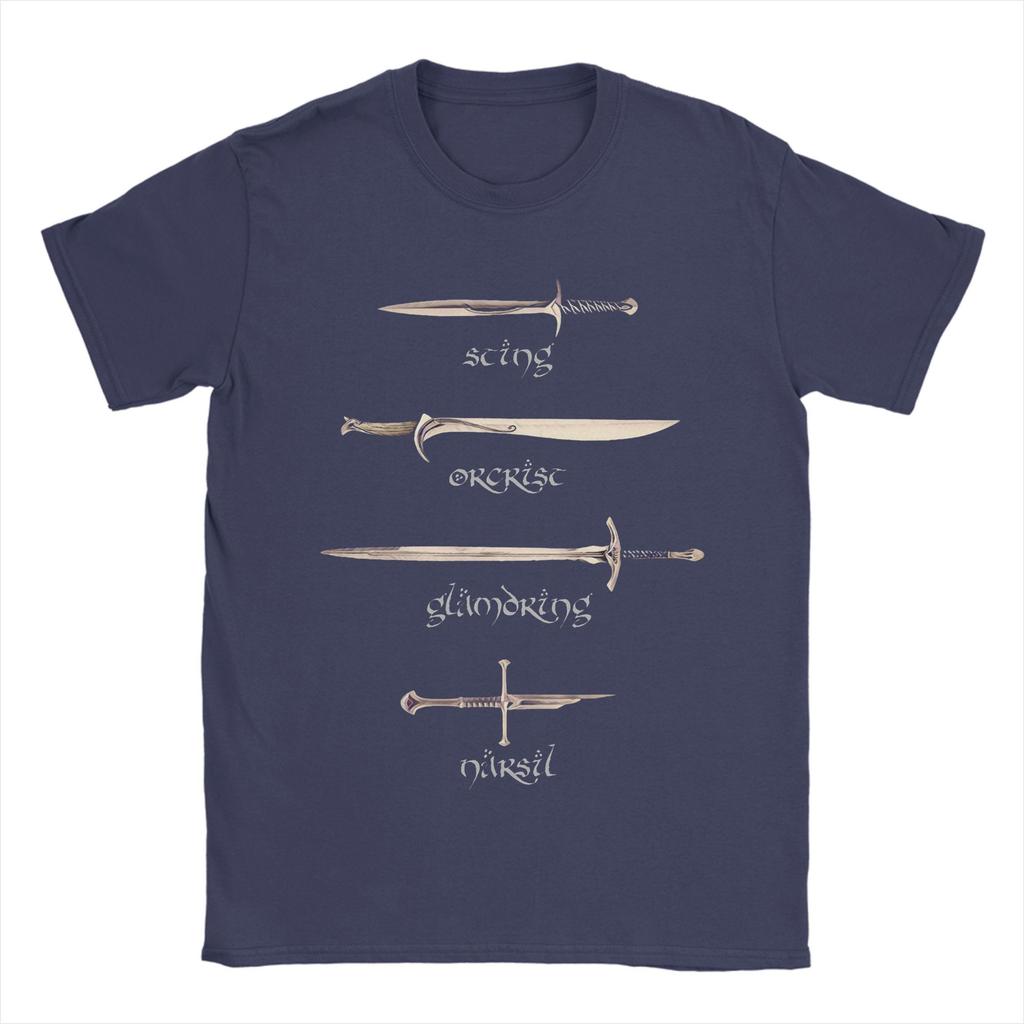 Swords Sting Orcrist Glamdring Narsil T-Shirts Men 100% Cotton T Shirts L-Lords Of The R-Rings Tee Shirt Plus Size Clothing