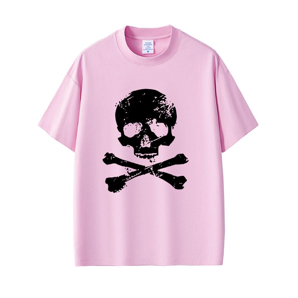 Vintage Beauty Hip Hop Pirate Skeleton and Cross Graphic Tshirt Unisex Women Retro Gothic Rock T Shirt Unisexs Oversized Streetwear