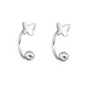 S999 Sterling Silver Butterfly Stud Earrings: Elegant Forest-Inspired Design for Women.