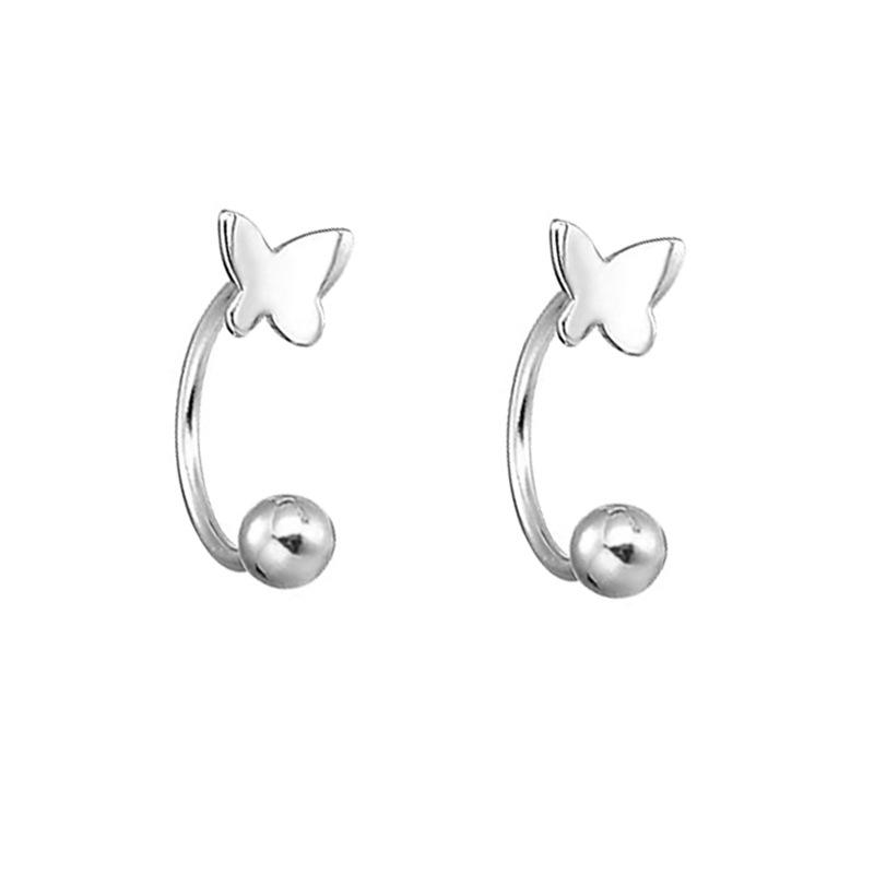 S999 Sterling Silver Butterfly Stud Earrings: Elegant Forest-Inspired Design for Women.