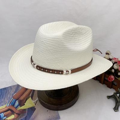 Nuevo sombrero de paja Panamá francés tejido a mano con protección solar para verano. Sombrero de copa clásico de moda para hombre y mujer.