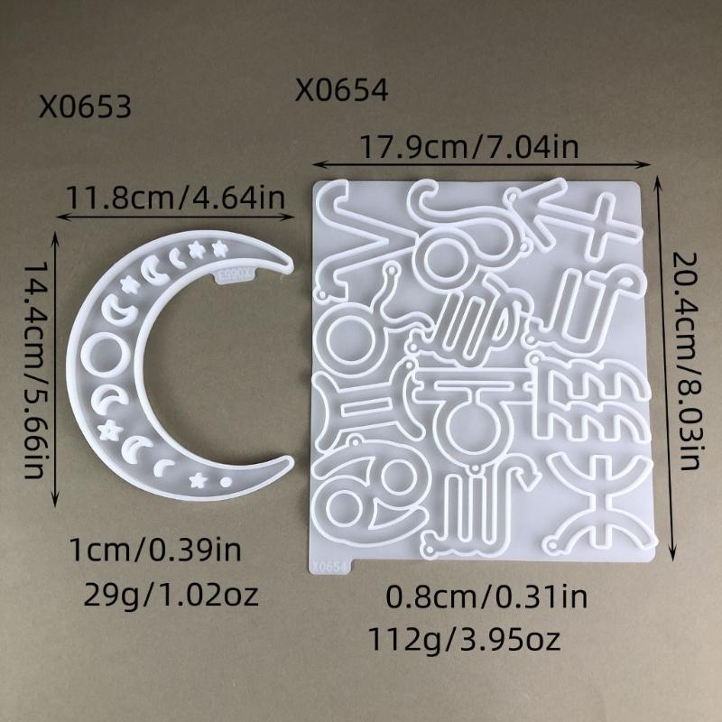 Pack of 2 Constellations Silicone Mold Handmade Craft Tool Silicone Pendant Moulds for Crafting Cement Wall Hangings