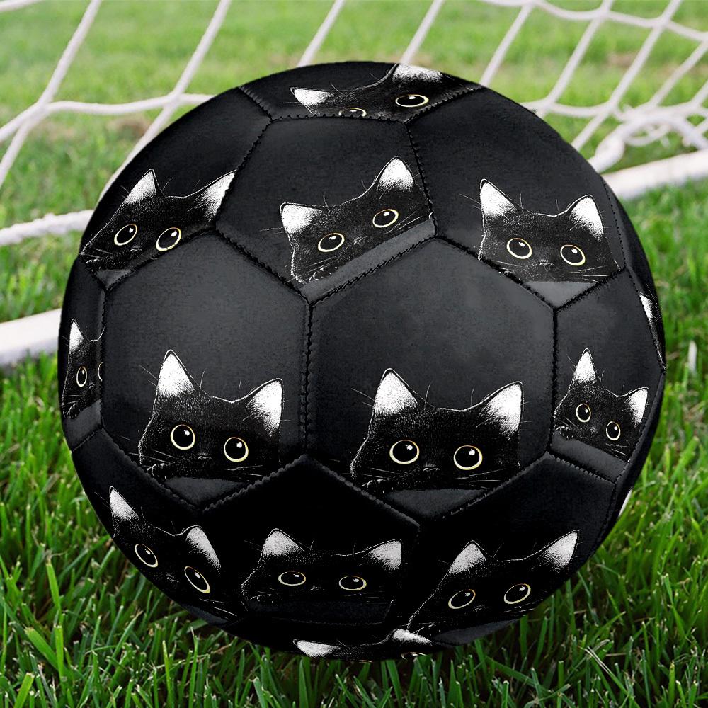 1pc Black Cat Mystery Size 5 Soccer Ball Professional Match Training Football Indoor &Outdoor Sports Ball Lightweight Durable c6530