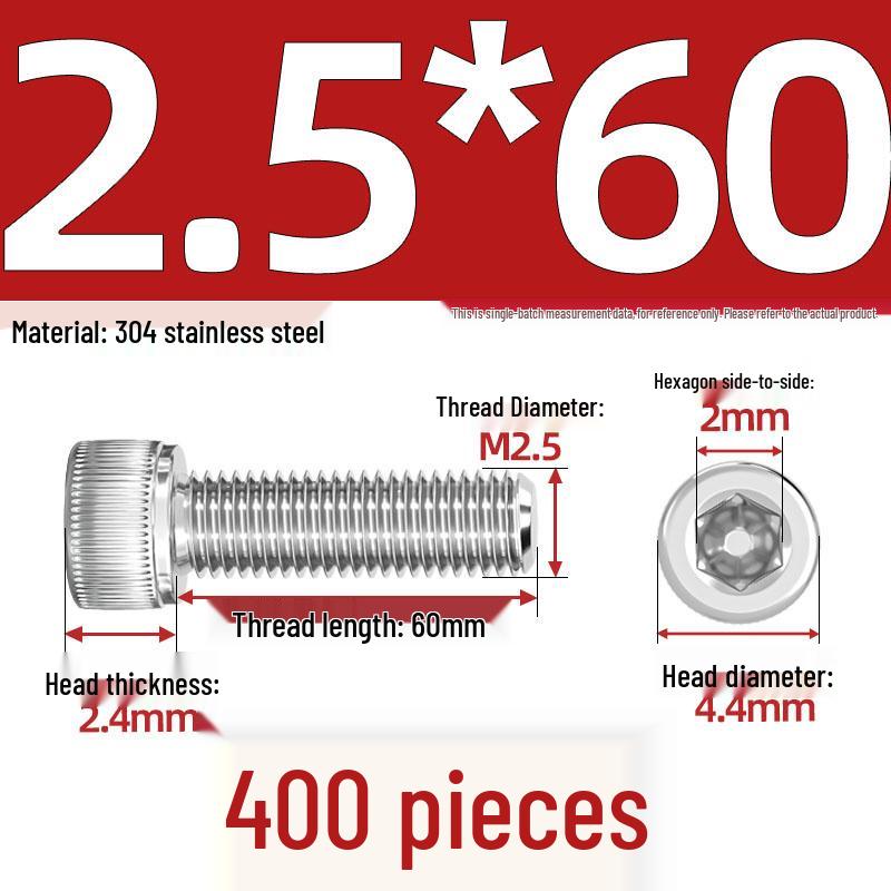 304 Stainless Steel Hex Socket Head Cap Screws, M2-M10, Extended Length