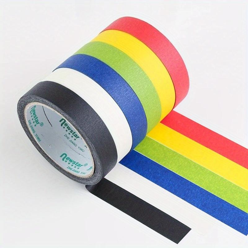 5 Rollen farbenfrohes Abdeckband für Kunst & Handwerk - Leicht reißbares Papierband, Haftet auf Kunststoff, Holz, Glas, Ideal für Kunst, Handwerk, Beschriftung