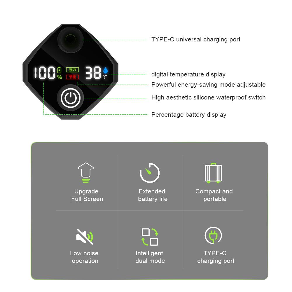 6000mAh Outdoor Camping Shower Rechargeable Battery Camp Shower IPX7 Waterproof Portable Electric Shower Pump for Hiking Travel