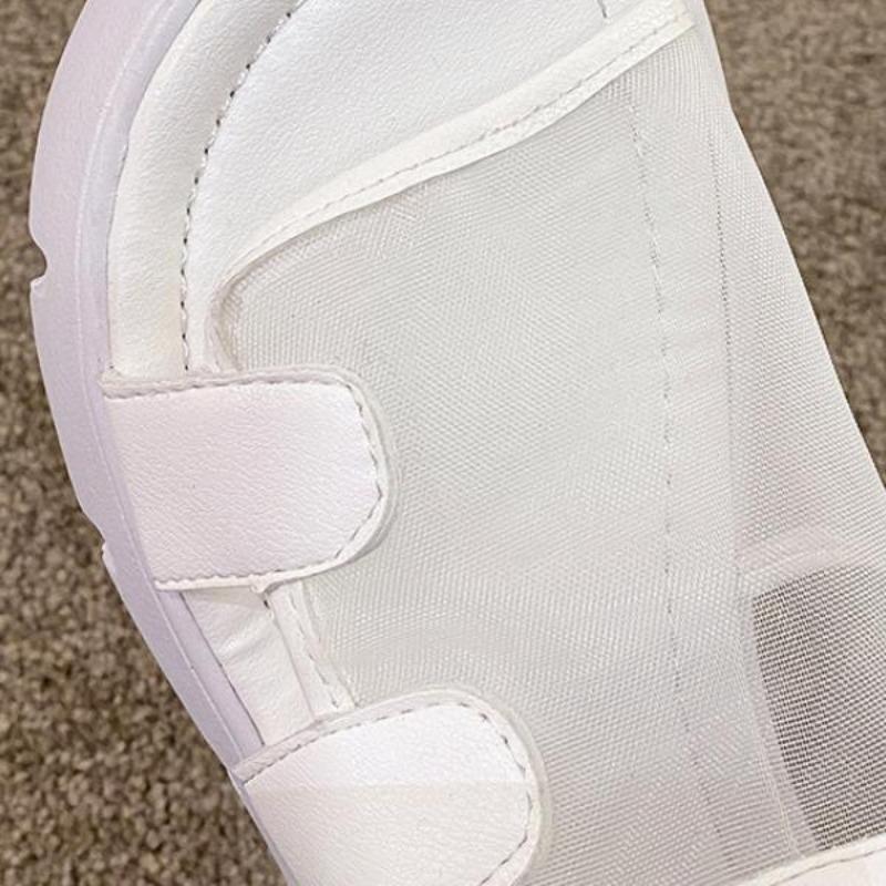 Sandals Women Summer New Fashion Thick-bottomed Breathable Yarn Mesh Magic Paste Roman Sandals