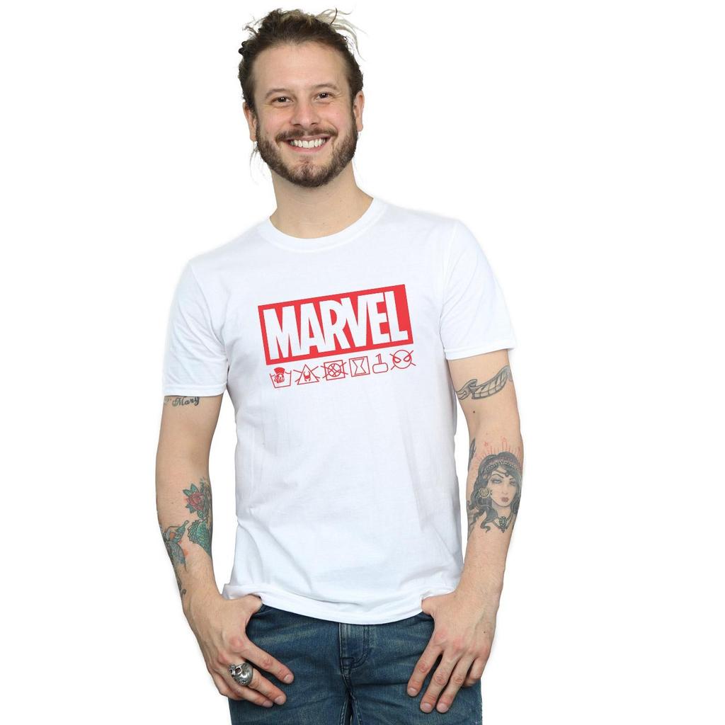 Marvel Mens Logo Wash Care T-Shirt