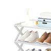 Étagère à chaussures pliable à 4 niveaux pour économiser de l'espace et organiser vos chaussures de manière autonome pour placard, couloir