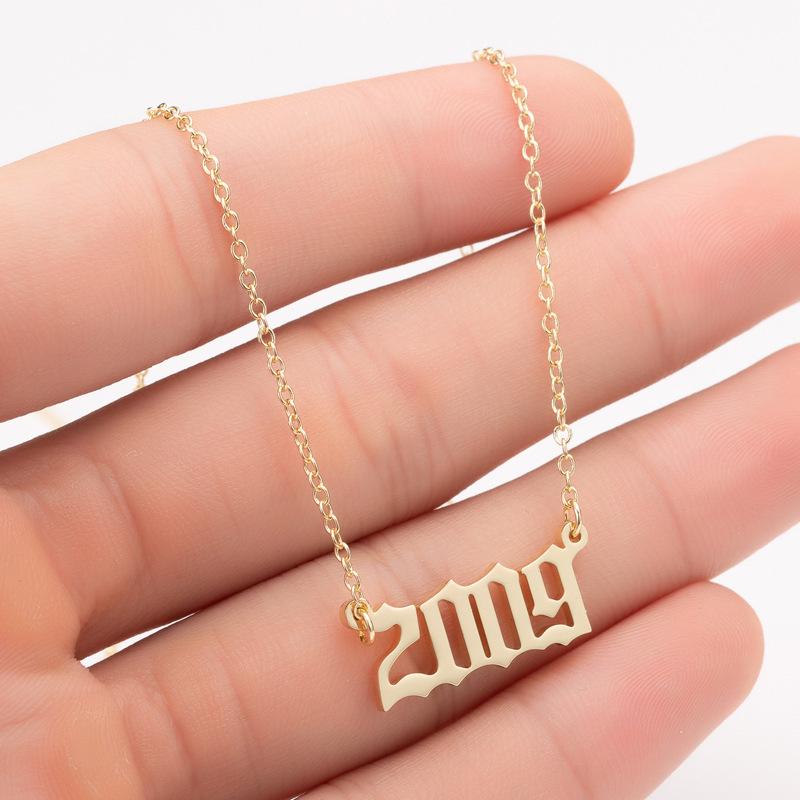 2025 Stainless Steel Year Necklace – Birthday Pendant, Bestie Gift, Versatile Slimming Chain