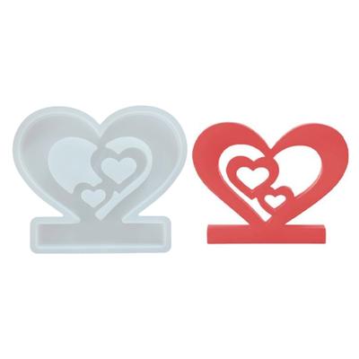 Heart Shaped Silicone Mold For DIY Candlestick Crafts Home Decoration With Hollow Design Easy Release