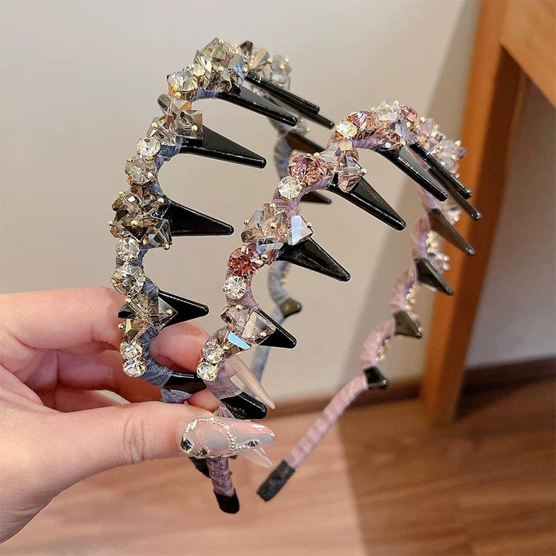 Strass Glänzende Stirnbänder Haarbänder Damen Luxus Koreanische Lünette Stirnbänder Damenmode Dating Party Haarschmuck Kopfbedeckung