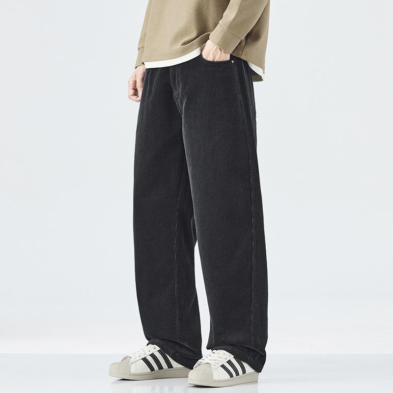 Autumn and winter new heavy corduroy casual pants men's loose and comfortable straight wide-leg trousers men
