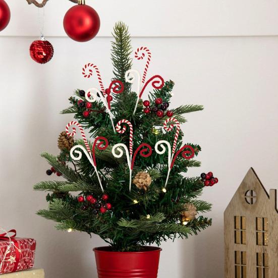 

6 шт. Конфетные палочки для украшения рождественской елки шерстяные фигурные палочки для леденцов красный