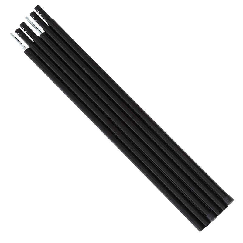 DOD (Dee-O-Dee) Tent Tarp Poles, Set of 2, with Pegs, Ropes & Storage Bag, Black, Approx. Diameter 1.5cm X Length 170cm, XP-01K