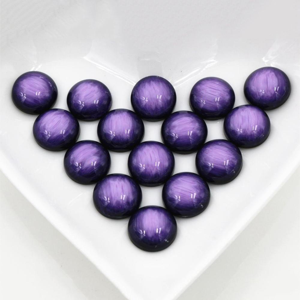 New Fashion 40pcs 12mm Mix Colors Stylish Color Brushed Style Flat back Resin Cabochons Cameo