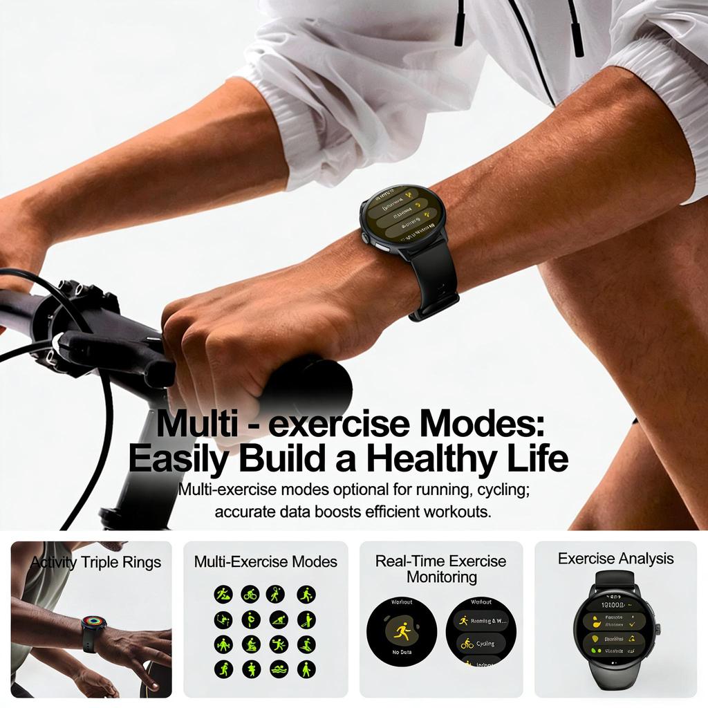 SACOSDING AMOLED Screen Men Smart Watch  Health Monitoring AI Dial AI intelligent Q&A BT Calling Outdoor Sports Fitness Women Smartwatch