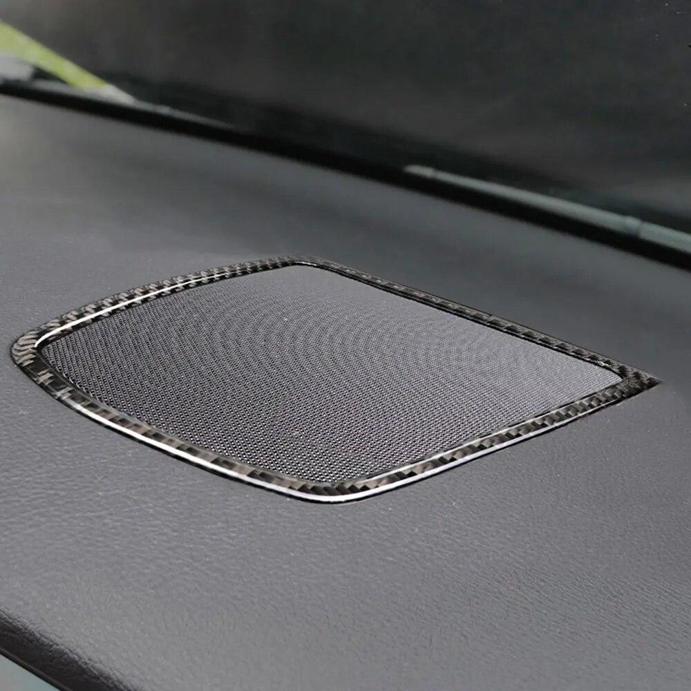 Carbon Fiber Auto Dashboard Speaker Panel Frame Cover Sticker Decoration Part For BMW F07 5GT 2010-2016 Car Interior Accessories