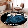 007 James Bond Printed Round Rug Carpet Chair Rug Area Rug Entryway Doormats,for Office Chair Living Room Bedroom Kitchen Room.