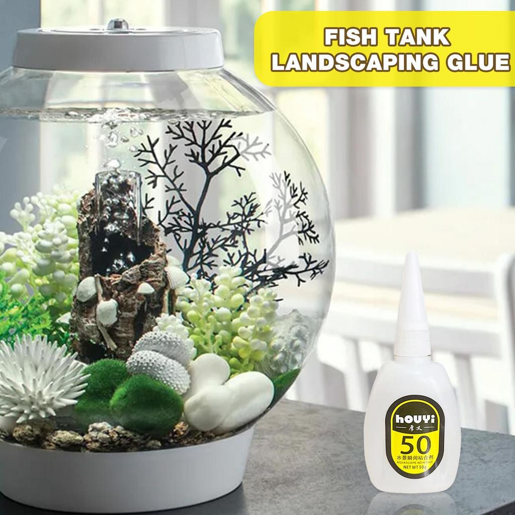 50/100g Colla Istantanea Trasparente per Aquascaping Impermeabile Adesivo per Acquario a Lunga Tenuta Colore Casuale del Tappo