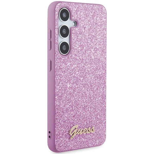 Guess Guhcs24Mhggshu S24+ S926 Fioletowy/Purple Hardcase Brokatowy Napis