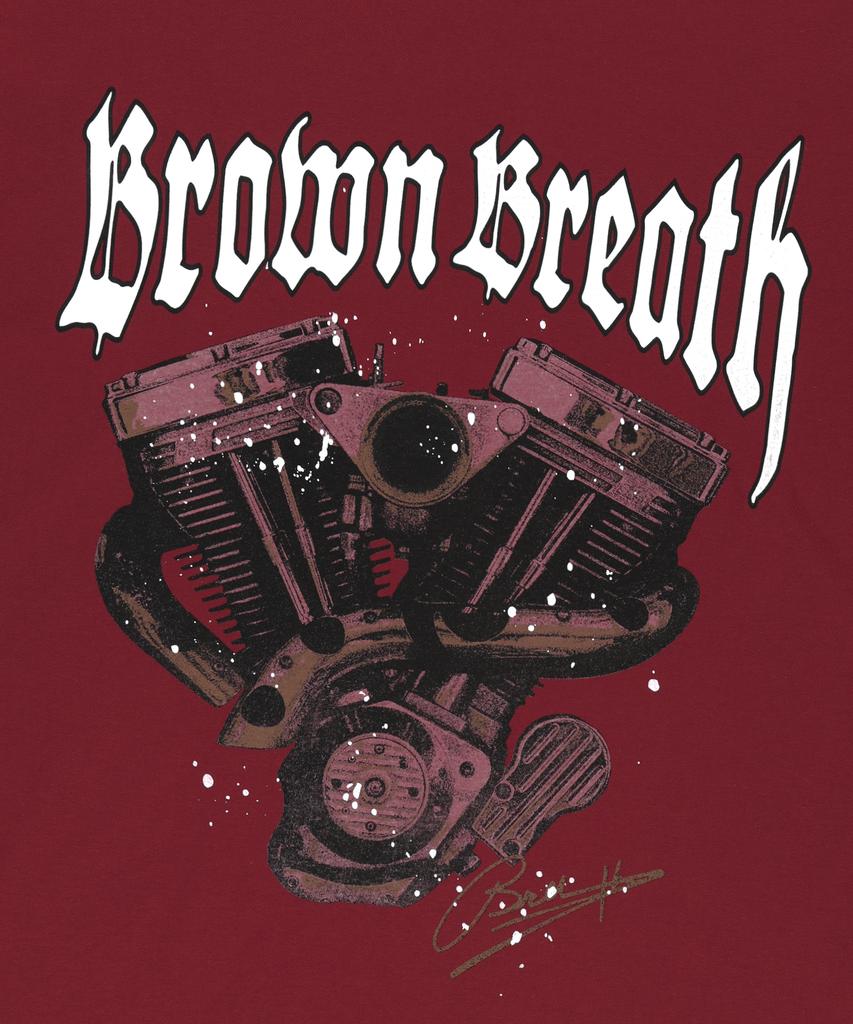 BROWNBREATH Motor Graphic Tee - Burgandy