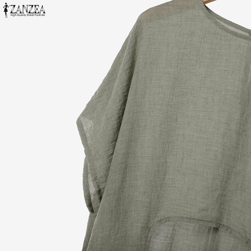 ZANZEA Women Short Sleeve Irregular Hem Blouse and Pants Summer Two Piece Suit Sets