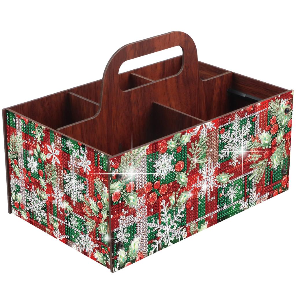 DIY Wooden Diamond Art Painting Storage Box Kit with Handheld Diamond Art Painting Holder Box for Home Office Decor Crafts Gift