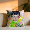 Hikari Shimodacute Boy HHikari Shimoda IllustrationS Cushion Cover Cozy Velvet Throw PillowSoft Warm Cushion For Sofa  Bed