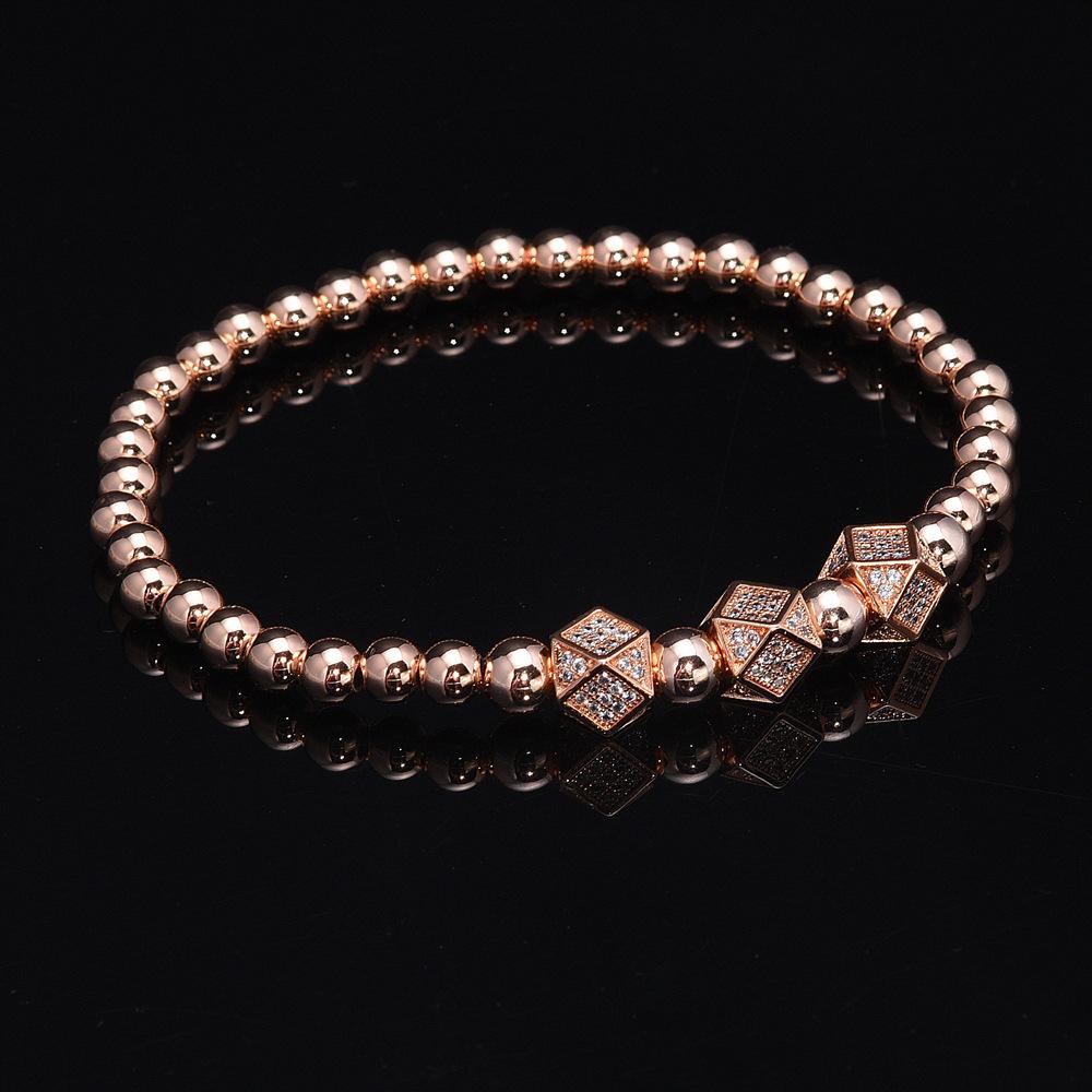 2026 Stretch 3-piece Crown Bracelet Micro-inlaid Bent Pipe Bracelet European and American Style Jewelry