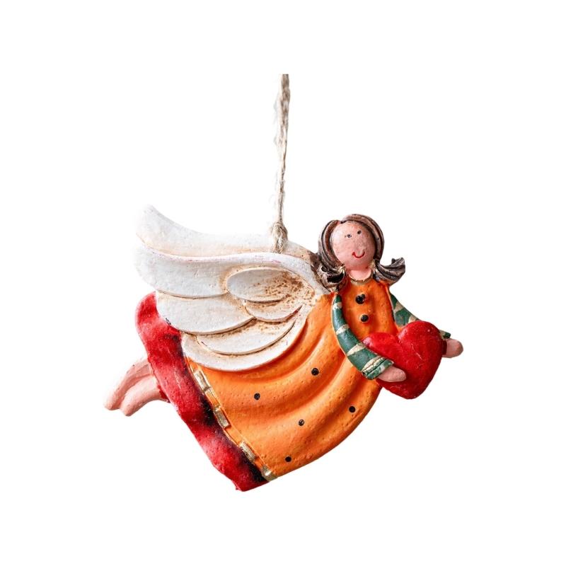 Resin Angel Statue Hanging Ornament Christmas Tree Decoration For Door Mantels Holiday Party Indoor and Outdoor