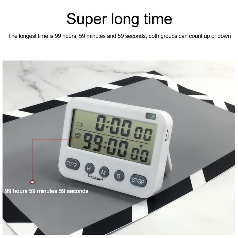 Dual Digital Timer ,Cooking Countdown Timers Kitchen Timer   Timer for w/ Magnetic -LCD Big Digits for Workout Study